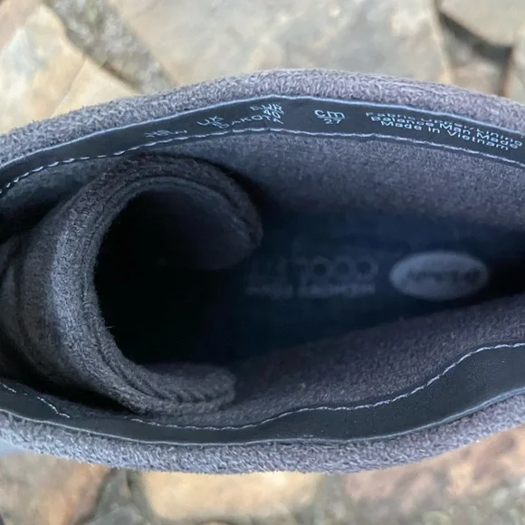 DR. SCHOLL’S DAKOTA Memory Foam Cool Fit Wedge Booties Shoes 10W 10 Wide Gray - Picture 10 of 11